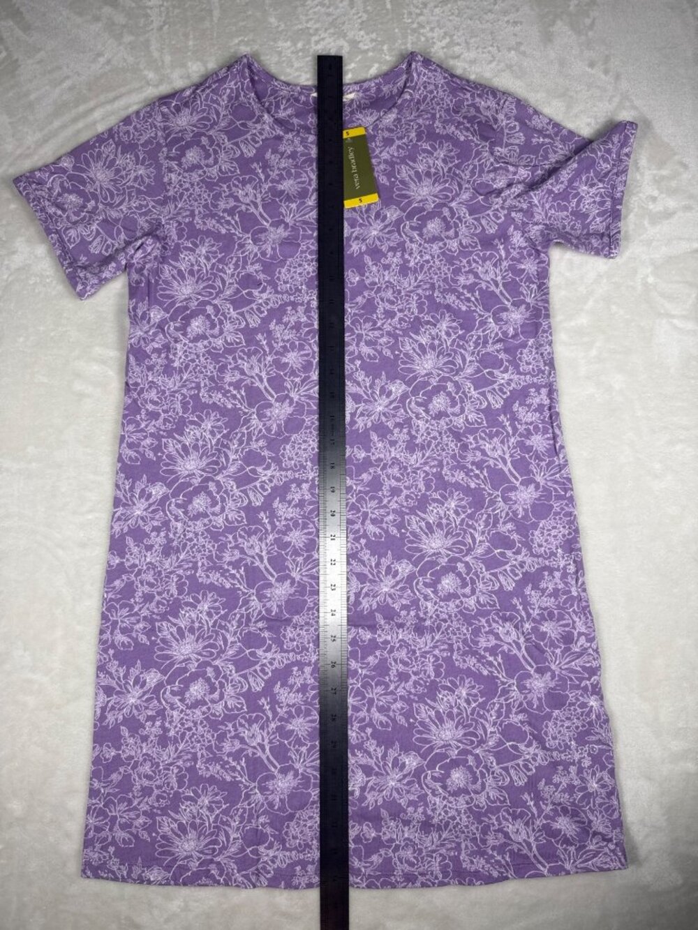 Vera Bradley Purple Floral Short Sleeve Dress Small - Picture 5 of 8